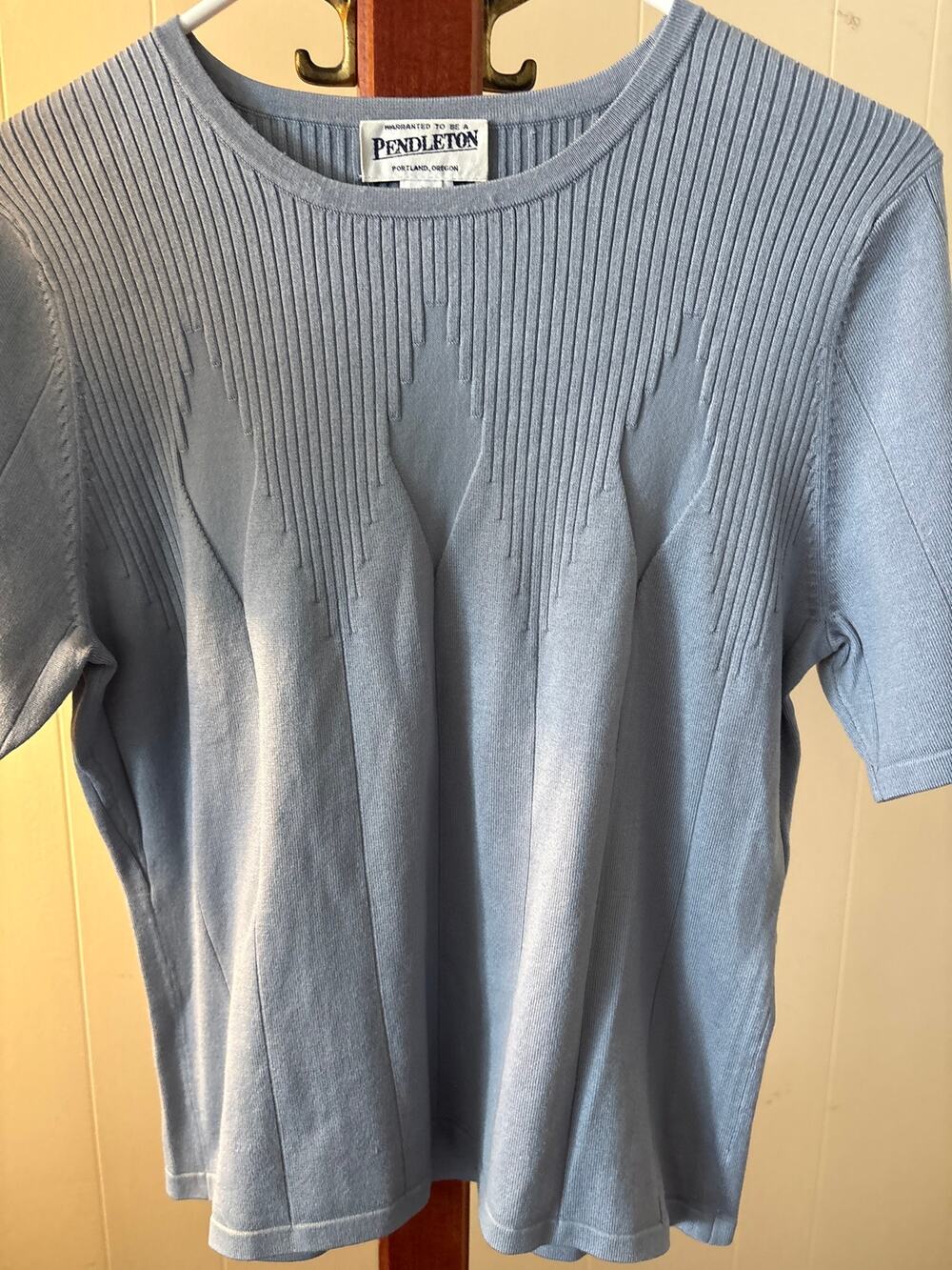 Slate Blue Vintage Pendleton Silk Blouse Sz Medium